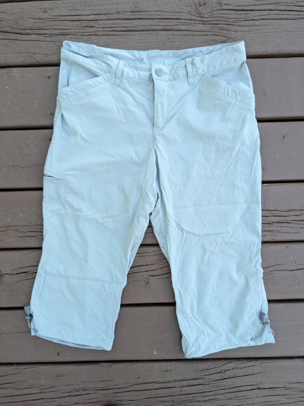 Eddie Bauer Rainier Active Capri Hiking Pants Light Gray Women's Size 10
